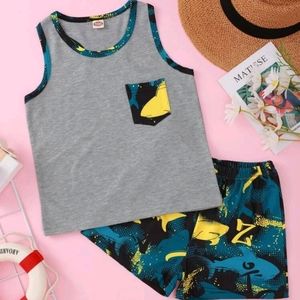Toddler Boys Cartoon Graphic Tank Top & Shorts